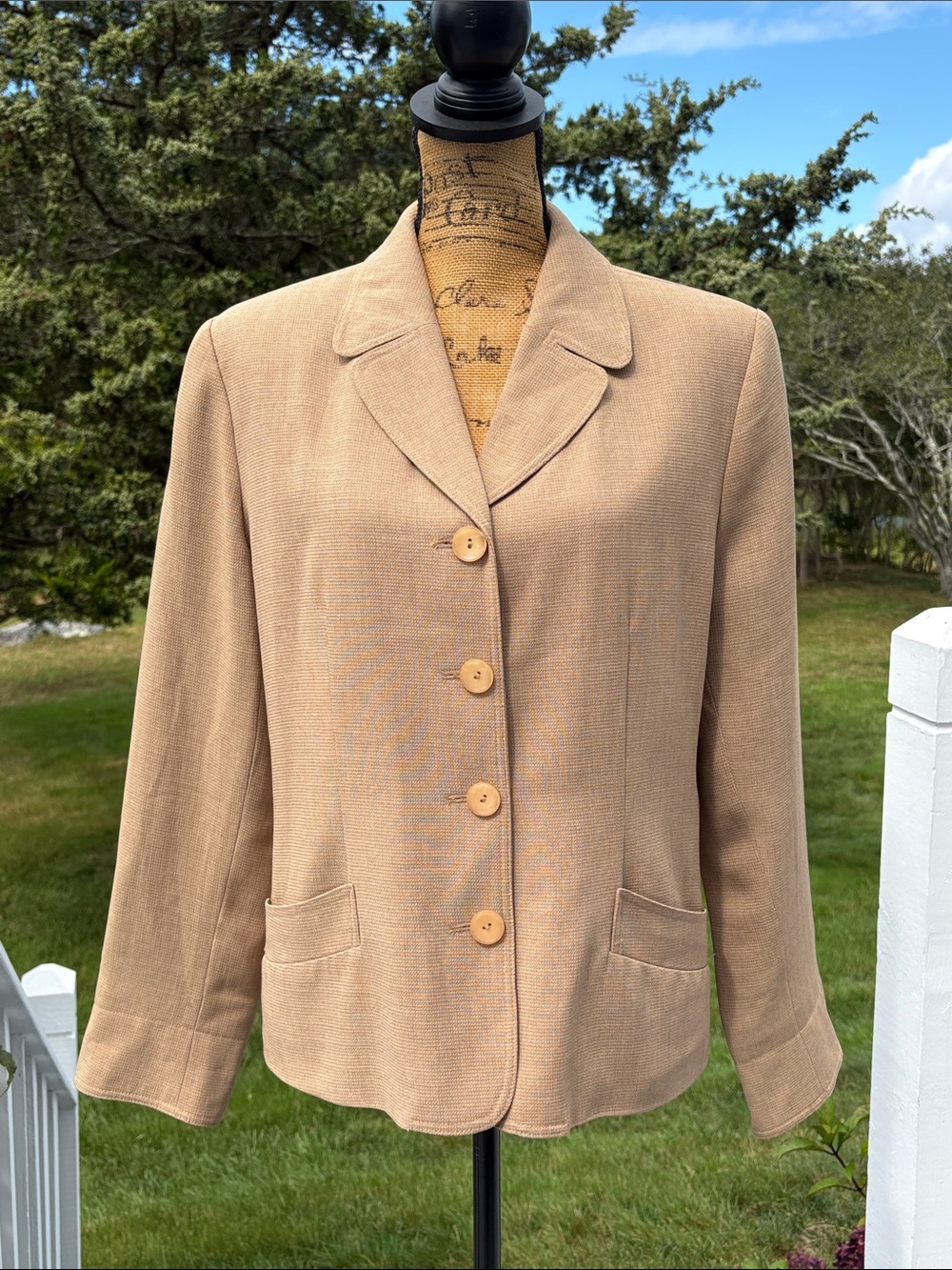 Harve Benard Beige Tan Blazer Jacket Size 14
